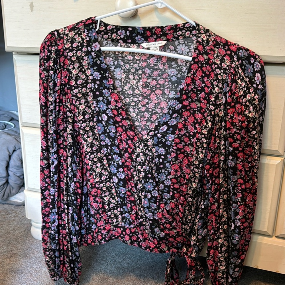 Flowered long sleeve shirt